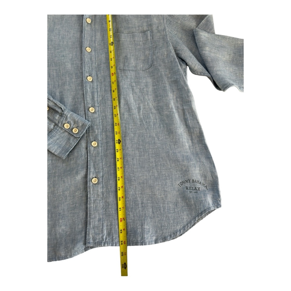 Tommy Bahama Men's 100% Linen Long Sleeve Shirt Light Blue Size XL - Picture 3 of 8
